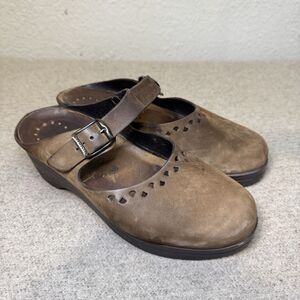 Mephisto Clogs Women 38 Brown Leather Mobils Sabatina Mule Comfort Walking